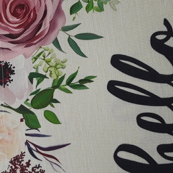Hello Spring Garden Flag Outdoor Decor Canvas Double Sided Floral 12.5 x 19 - Picture 3 of 6